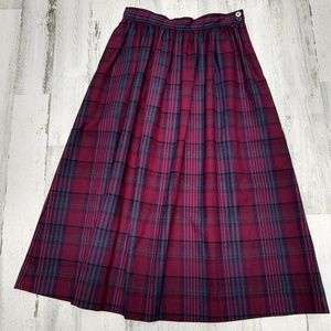 Vintage 70s Union Label Evan Picone Plaid Skirt